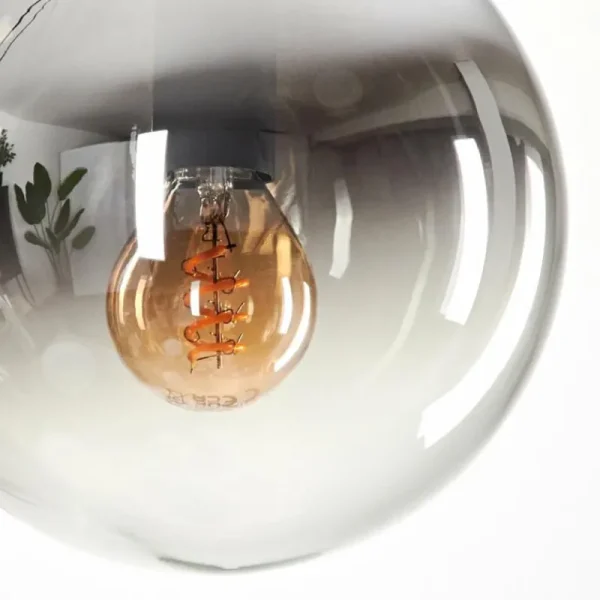 hofstein Suspension - Verre Gastor Chrome, Clair, Fumé, 3 lumières* Lampes Modernes