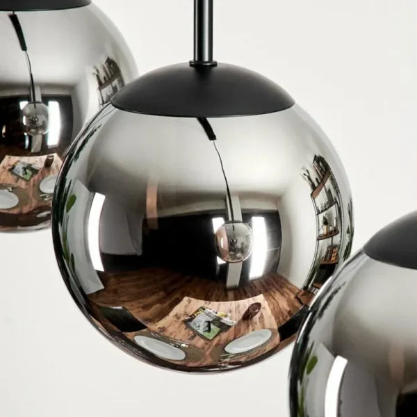 hofstein Suspension - Verre Gastor Chrome, Fumé, 3 lumières* Lampes Modernes
