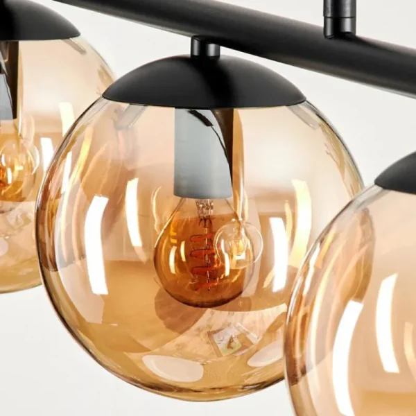 hofstein Suspension - Verre Gastor Ambre, 5 lumières* Lampes En Verre
