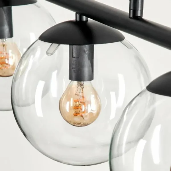 hofstein Suspension - Verre Gastor Clair, 5 lumières* Lampes En Verre
