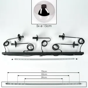 hofstein Suspension - Verre Gastor Chrome, Fumé, 5 lumières* Lampes Modernes