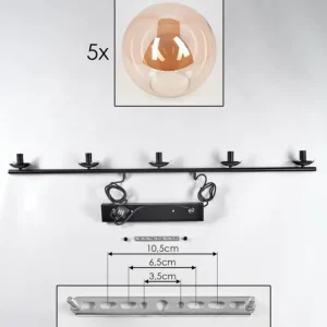 hofstein Suspension - Verre Gastor Ambre, 5 lumières* Lampes En Verre