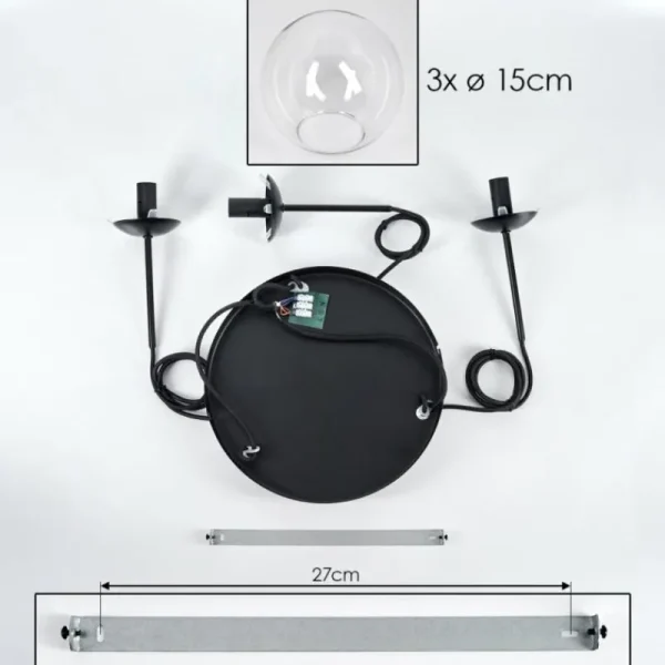 hofstein Suspension - Verre Gastor Clair, 3 lumières* Lampes En Verre