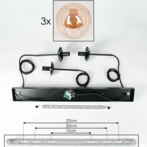 hofstein Suspension - Verre Gastor Ambre, 3 lumières* Lampes En Verre