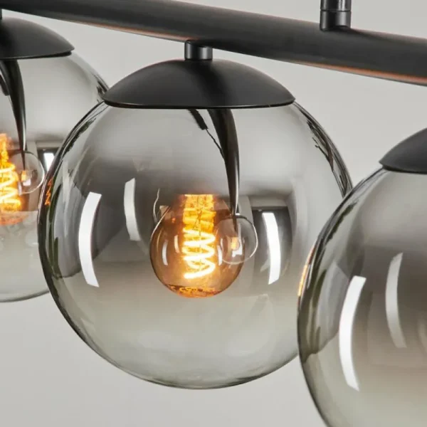 hofstein Suspension - Verre Gastor Chrome, Clair, Fumé, 3 lumières* Lampes Modernes
