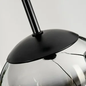 hofstein Suspension - Verre Gastor Chrome, Clair, Fumé, 3 lumières* Lampes Modernes