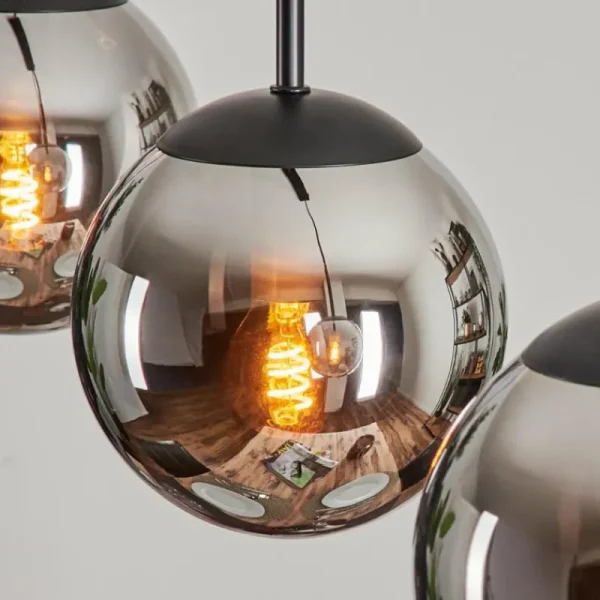 hofstein Suspension - Verre Gastor Chrome, Fumé, 3 lumières* Lampes Modernes