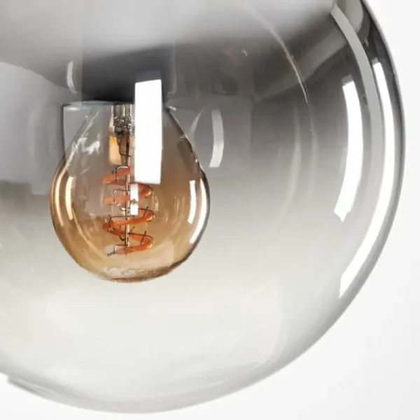 hofstein Suspension - Verre Gastor Chrome, Clair, Fumé, 1 lumière* Lampes Modernes