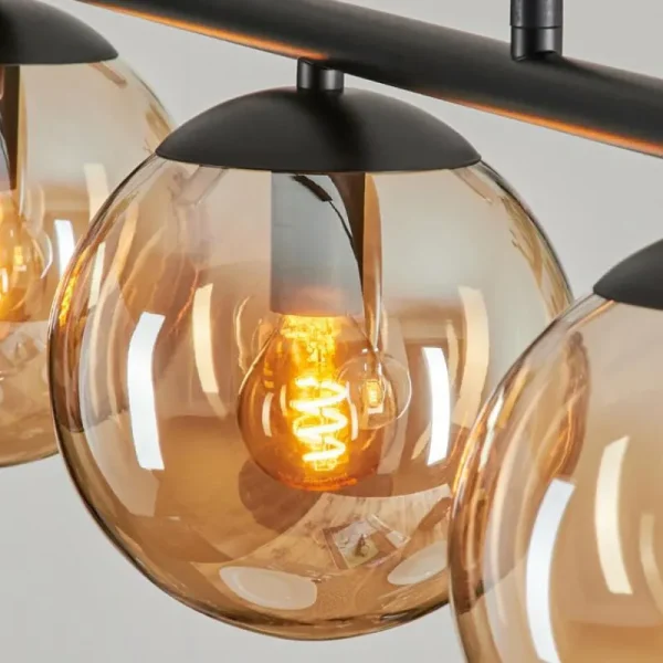 hofstein Suspension - Verre Gastor Ambre, 5 lumières* Lampes En Verre