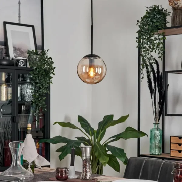 hofstein Suspension - Verre Gastor Ambre, 1 lumière* Lampes En Verre