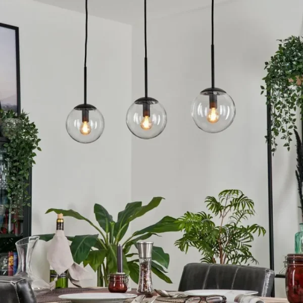 hofstein Suspension - Verre Gastor Clair, 3 lumières* Lampes En Verre