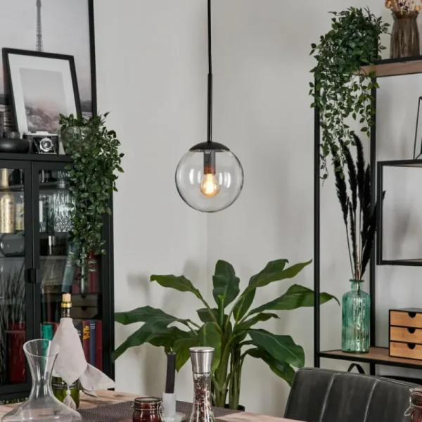 hofstein Suspension - Verre Gastor Noir, 1 lumière* Lampes En Verre