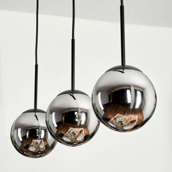 hofstein Suspension - Verre Gastor Chrome, Fumé, 3 lumières* Lampes Modernes