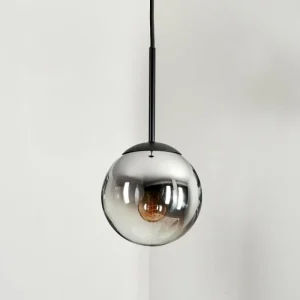 hofstein Suspension - Verre Gastor Chrome, Clair, Fumé, 1 lumière* Lampes Modernes