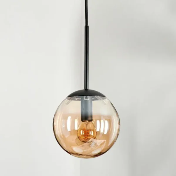 hofstein Suspension - Verre Gastor Ambre, 1 lumière* Lampes En Verre
