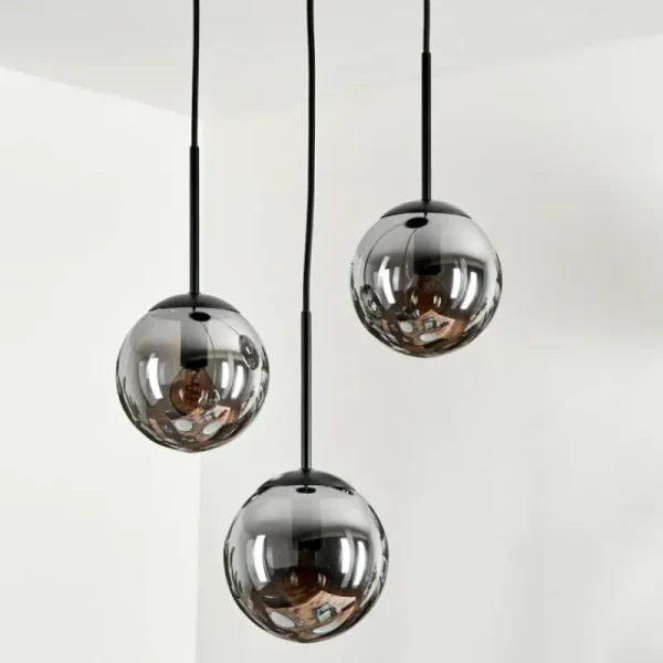 hofstein Suspension - Verre Gastor Fumé, 3 lumières* Lampes Modernes