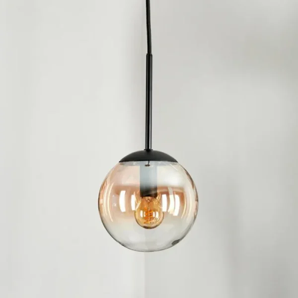 hofstein Suspension - Verre Gastor Ambre, Clair, 1 lumière* Lampes En Verre