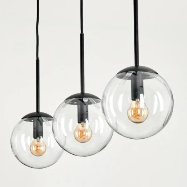 hofstein Suspension - Verre Gastor Clair, 3 lumières* Lampes En Verre