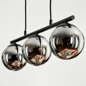 hofstein Suspension - Verre Gastor Chrome, Fumé, 3 lumières* Lampes Modernes