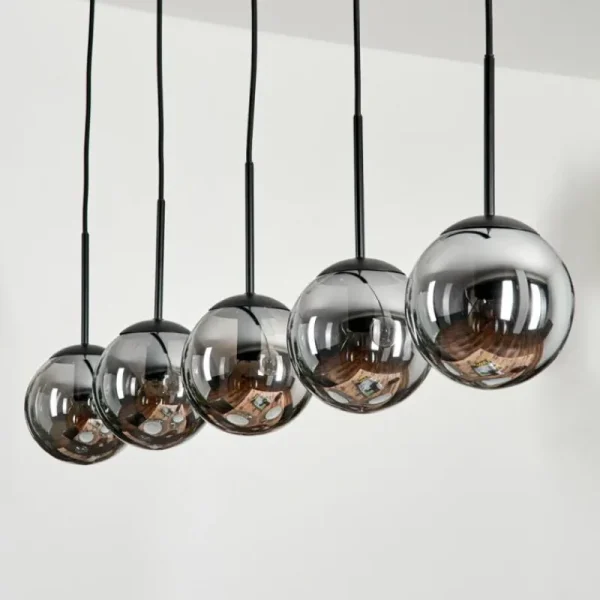 hofstein Suspension - Verre Gastor Fumé, 5 lumières* Lampes Modernes