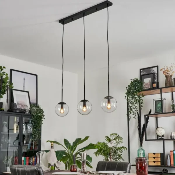 hofstein Suspension - Verre Gastor Clair, 3 lumières* Lampes En Verre