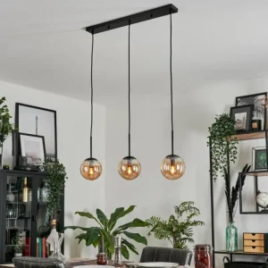 hofstein Suspension - Verre Gastor Ambre, 3 lumières* Lampes En Verre
