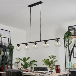 hofstein Suspension - Verre Gastor Clair, 5 lumières* Lampes En Verre