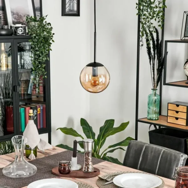 hofstein Suspension - Verre Gastor Ambre, 1 lumière* Lampes En Verre