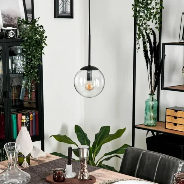 hofstein Suspension - Verre Gastor Noir, 1 lumière* Lampes En Verre