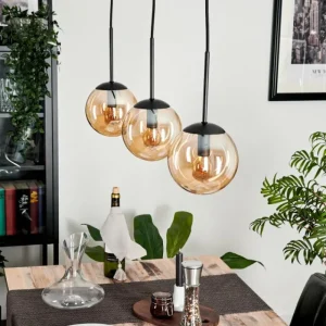 hofstein Suspension - Verre Gastor Ambre, 3 lumières* Lampes En Verre
