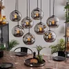 hofstein Suspension - Verre Koyoto Chrome, Fumé, 8 lumières* Lampes Modernes