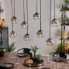 hofstein Suspension - Verre Koyoto Chrome, Clair, Fumé, 8 lumières* Lampes Modernes