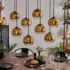 hofstein Suspension - Verre Koyoto Or, Clair, 8 lumières* Lampes En Verre