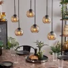 hofstein Suspension - Verre Koyoto Ambre, Clair, 6 lumières* Lampes En Verre