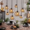hofstein Suspension - Verre Koyoto Ambre, Clair, 8 lumières* Lampes En Verre