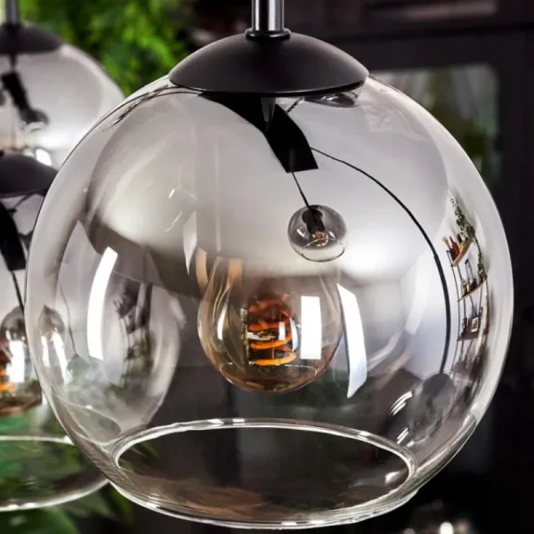 hofstein Suspension - Verre Koyoto Clair, Fumé, 6 lumières* Lampes Modernes