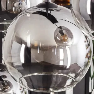 hofstein Suspension - Verre Koyoto Clair, Fumé, 8 lumières* Lampes Modernes