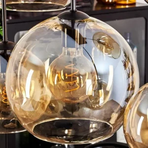 hofstein Suspension - Verre Koyoto Ambre, 8 lumières* Lampes En Verre