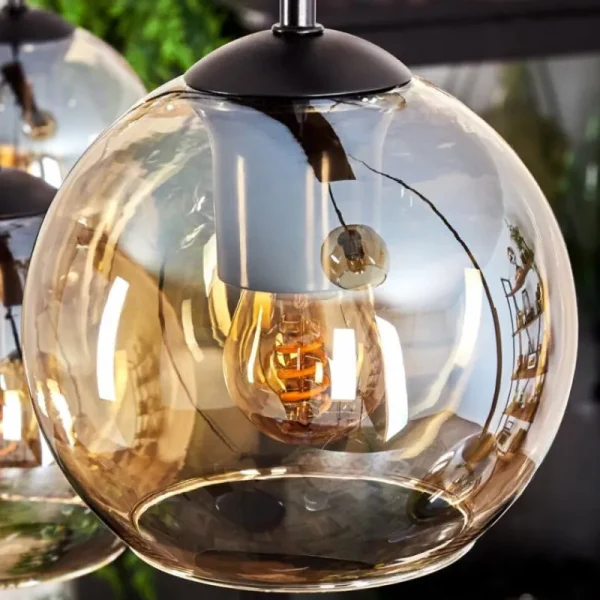 hofstein Suspension - Verre Koyoto Ambre, 8 lumières* Lampes En Verre