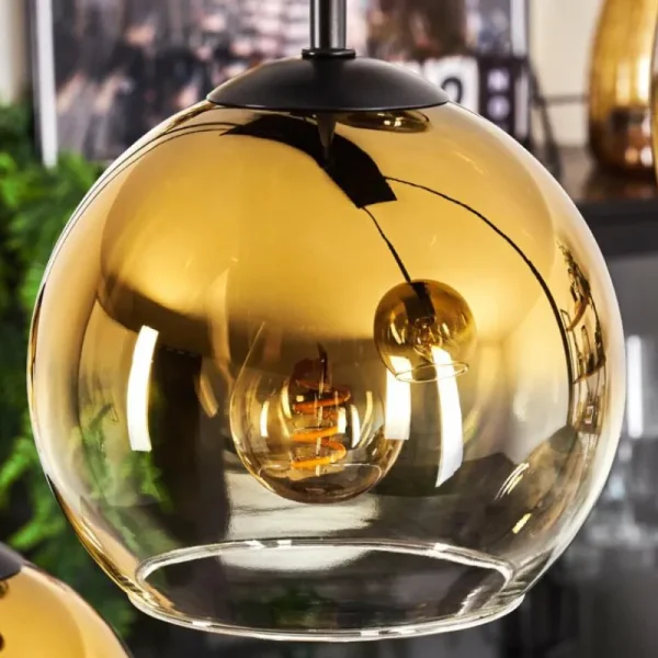 hofstein Suspension - Verre Koyoto Or, Clair, 8 lumières* Lampes En Verre