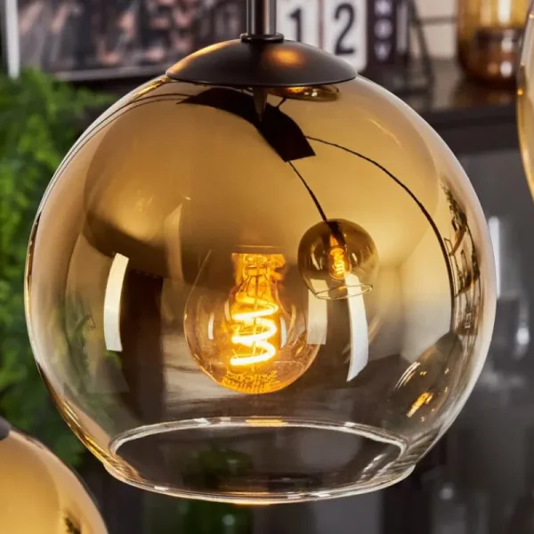 hofstein Suspension - Verre Koyoto Or, Clair, 8 lumières* Lampes En Verre