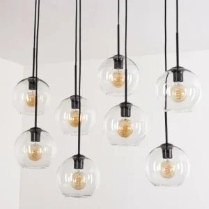 hofstein Suspension - Verre Koyoto Clair, 8 lumières* Lampes En Verre