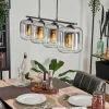 hofstein Suspension - Verre Lauden Chrome, Clair, Fumé, 4 lumières* Lampes Modernes