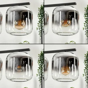 hofstein Suspension - Verre Lauden Chrome, Clair, Fumé, 4 lumières* Lampes Modernes