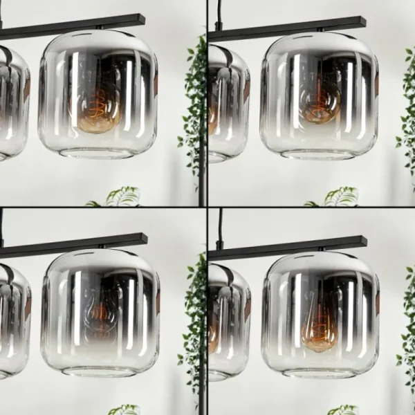 hofstein Suspension - Verre Lauden Clair, Fumé, 4 lumières* Lampes Modernes