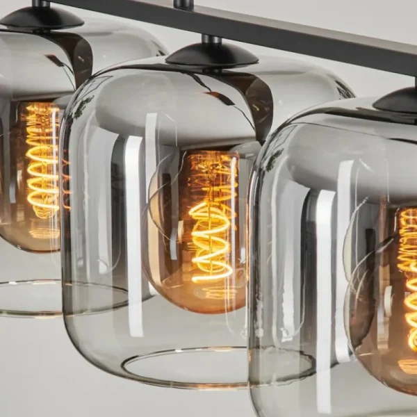 hofstein Suspension - Verre Lauden Clair, Fumé, 4 lumières* Lampes Modernes