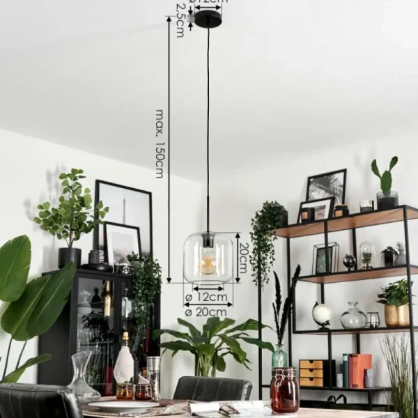 hofstein Suspension - Verre Lauden Clair, 1 lumière* Lampes En Verre