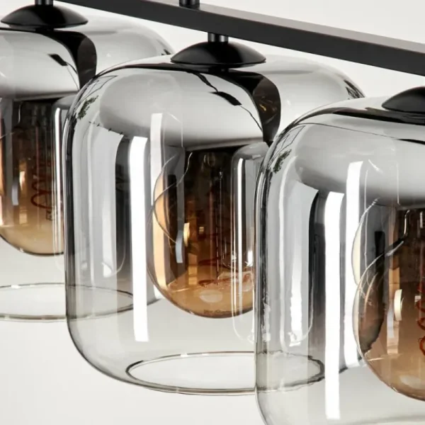 hofstein Suspension - Verre Lauden Clair, Fumé, 4 lumières* Lampes Modernes