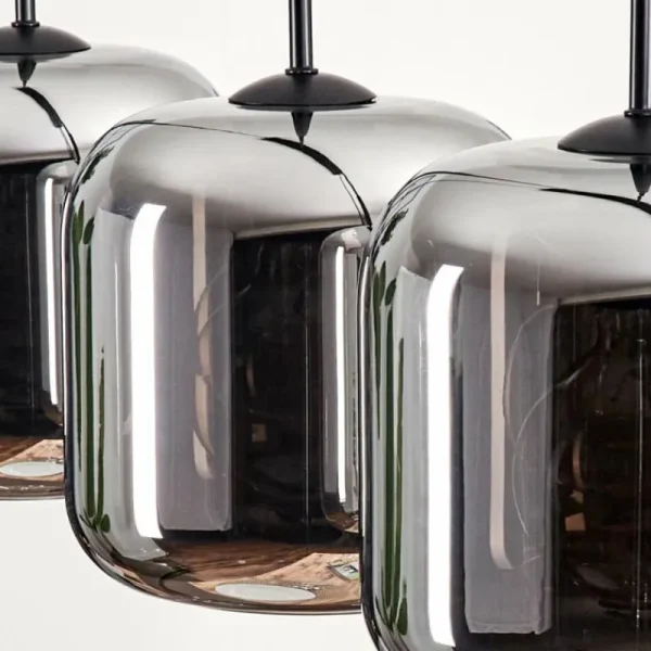 hofstein Suspension - Verre Lauden Chrome, Fumé, 4 lumières* Lampes Modernes