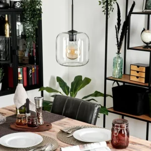 hofstein Suspension - Verre Lauden Clair, 1 lumière* Lampes En Verre